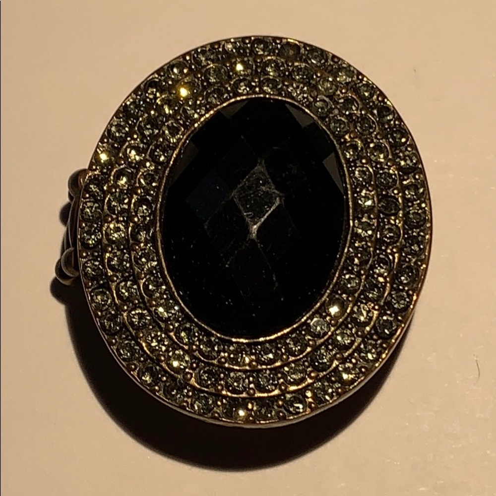 Black and gold sparkle ring